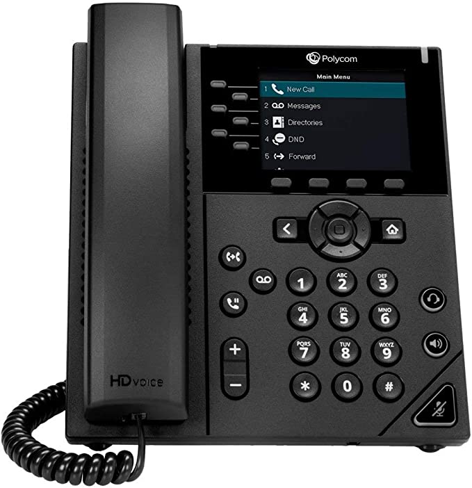 Polycom VVX 350 6 Line Desktop Business IP Phone with Power Supply (Renewed)