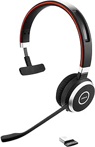 Jabra Evolve 65 SE Mono Wireless Headset - Bluetooth Headset with Noise-Cancelling Mic and Long-Lasting Battery — Unified Communications Certified for Zoom, Unify and Other Leading Platforms - Black