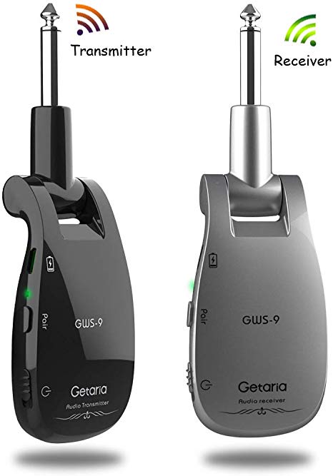 Getaria Wireless Guitar Transmitter Receiver set 2.4GH Wireless Guitar System for Electric Guitar Bass