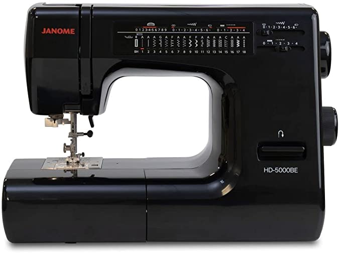 Janome HD5000 Black Edition Heavy Duty Sewing Machine with Bonus Quilt Kit