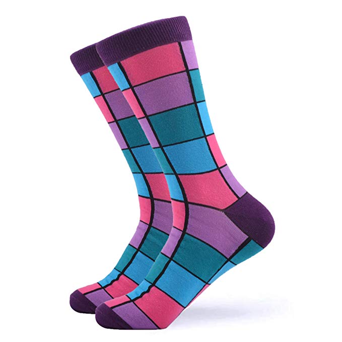 WeciBor Men's Dress Cool Colorful Fancy Novelty Funny Casual Combed Cotton Crew Socks