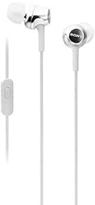 Sony MDR-EX15AP Wired in-Ear Headphones with Tangle Free Cable, 3.5mm Jack, Headset with Mic for Phone Calls and 1 Year Warranty - (White)