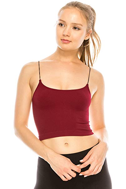 Kurve Skinny Strap Crop Bra Cami, UV Protective Fabric UPF 50  (Made with Love in The USA)
