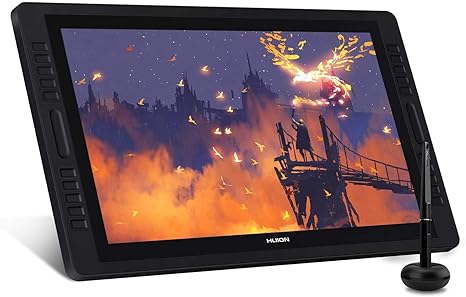 Huion Kamvas Pro 20 Pen Display Drawing Graphic Tablet Monitor With Battery-Free 8192 Pen Pressure 19.5 Inch/49.5 Cm 120%Srgb Full Lamination Screen, Black