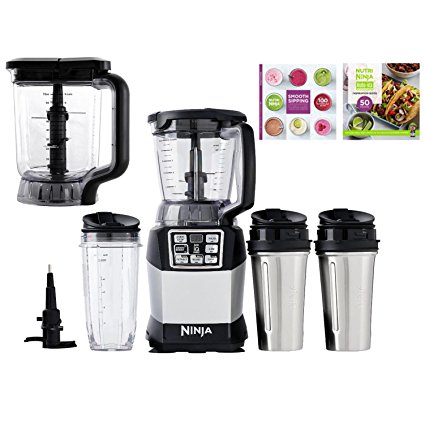 Ninja Auto IQ Blender System 40 & 72oz Pitchers   3 Nutri Ninja Cups   Cook Book