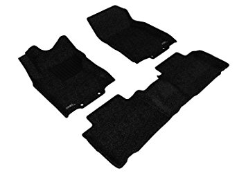 3D MAXpider L1NS06802209 Complete Set Custom Fit Floor Mat for Select Nissan Rogue Models - Classic Carpet (Black)