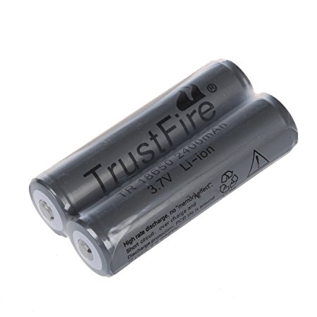 TrustFire 18650 3.7V 2400mAh Rechargeable Battery with PCB Protected Board (1pairs)
