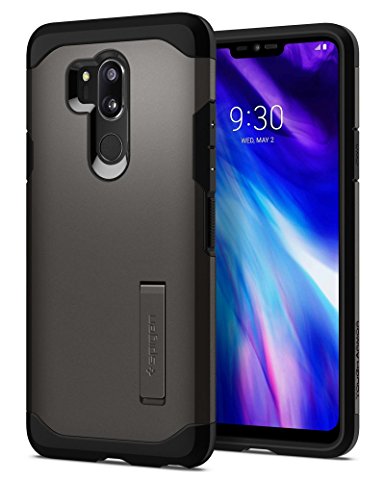 Spigen Tough Armor LG G7 Case/LG G7 ThinQ Case with Reinforced Kickstand and Heavy Duty Protection and Air Cushion Technology for LG G7 ThinQ (2018) - Gunmetal