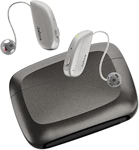 Jabra Enhance Select 500 OTC Hearing Aids, Audiology Team Care Included, Bluetooth LE Audio & Bluetooth Streaming for Calls, Music, Media (iOS/Android), Nearly Invisible & Comfortable - Silver