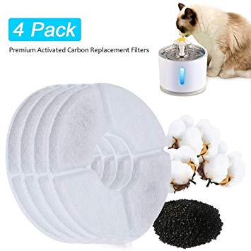 Beacon Pet Cat Water Fountain Stainless Steel, LED 81oz/2.4L Automatic Pet Fountain Dog Water Dispenser with 3 Replacement Filters & 1 Silicone Mat for Cats