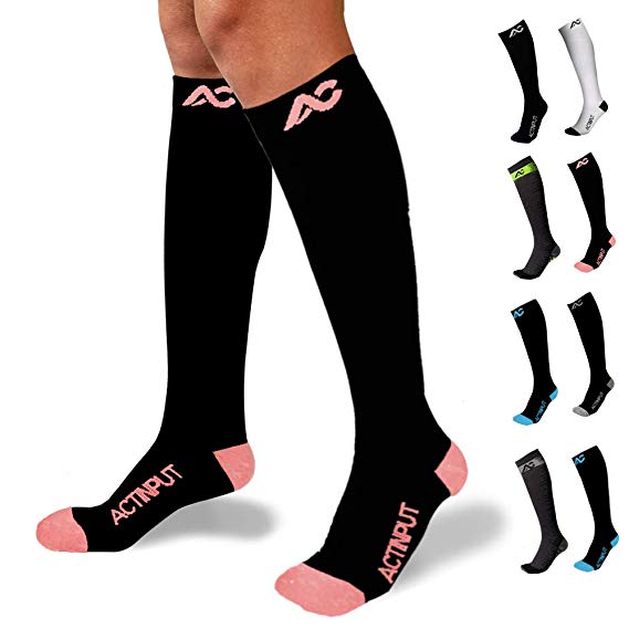 ACTINPUT Compression Socks 20-30mmHg for Men & Women - Best Stocking for Running, Medical,Flight Travel & Maternity Pregnancy