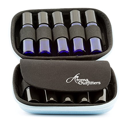 Essential Oil Carrying Case - Multiple Colors - Protects TEN 10ml Roller Bottles - (Can hold 10ml, 10ml Rollers, & 5ml) Travel Bag Organizer works with Young Living, doTERRA, and more