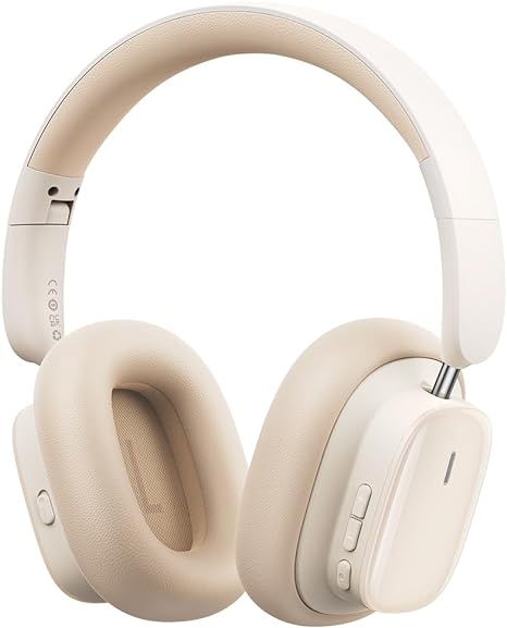 Baseus Active Noise Cancelling Headphones with 100H Playtime, LHDC Hi-Res Sound, Reduce Noise by Up to 95%, Spatial Audio, ENC Mics, 0.038s Low Latency, Bluetooth 5.3 Wireless Headphones - Bowie H1i