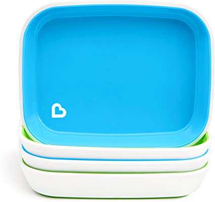 Munchkin Splash Toddler Plates, Blue/Green, 4 Pack