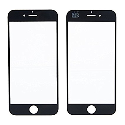 GG MALL S  Grade Front Outer Glass Lens for iPhone 6 Plus 5.5 Screen Repair Replacement Parts, Ultra Clean   Halo (LCD Digitizer Not Included, Black)