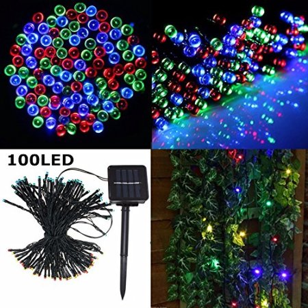 Solar String Lights,SOLMORE 55.8ft /17M 100 LED Ambiance Lighting Solar Powered Waterproof Starry Fairy String Lights for Outdoor, Gardens, Homes, Christmas Party Holiday Landscape Decor Lights Muilti-Color