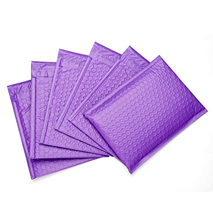Metronic 25Pack 6x10 Purple Poly Bubble Mailers #0000 Padded Envelopes Self Seal Shipping Envelopes Shipping Bags
