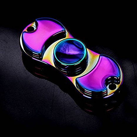 DMaos, Tri-Spinner Fidget Spin Toy Smooth Surface Metal Pure Aluminum With Premium Hybrid Ceramic Bearing Ultra Durable - Purple