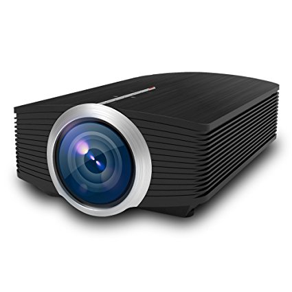 Looein Home Theater Projector,Support 1080P Big Screen 1600 Lumen Mini Portable Video Home cinema Movie Projector With Built-in stereo speaker connect by/HDMI/VGA/USB/AV For Home Cinema TV Laptop Game