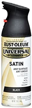 Rust-Oleum 245197 Universal All Surface Spray Paint, 12 oz, Satin Black