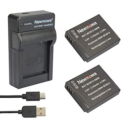 Newmowa DMW-BCM13 Replacement Battery (2-Pack) and Portable Micro USB Charger kit for Panasonic DMW-BCM13, DMW-BCM13E, DMW-BCM13PP and Panasonic Lumix DMC-FT5, DMC-LZ40,DMC-TS5, DMC-TZ37, DMC-TZ40, DMC-TZ41, DMC-TZ55,DMC-TZ60,DMC-ZS27, DMC-ZS30,DMC-ZS35,DMC-ZS40,DMC-ZS50 (2 battery   1charger)