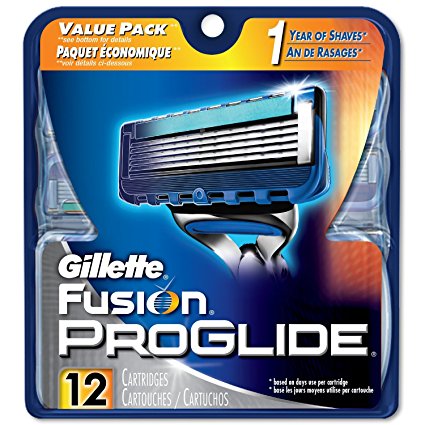 Gillette Fusion ProGlide razor refills, pkg of 12