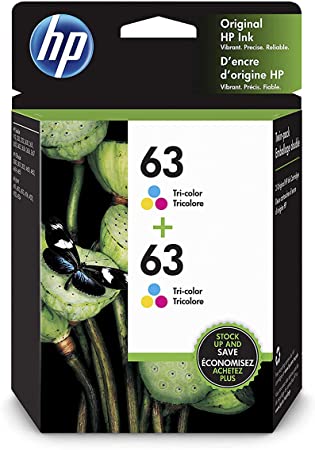 HP 63 | 2 Ink Cartridges | Tri-Color | F6U61AN, 1VV67AN#140