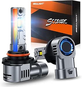 SEALIGHT S2S 9005/HB3 LED Headlight Bulbs, 1:1 Mini Size 26000LM 700% Brightness 6500K with 14000RPM Cooling Fan, Halogen Replacement, Plug-N-Play, Pack of 2