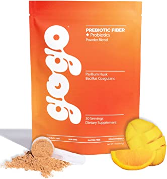 GOGO Fiber Powder - Sugar Free Psyllium Husk Powder with Probiotics and Prebiotics - Dietary Digestion Supplement for Gut Health and Bloating Relief - Daily Fiber Supplement, 30 Servings (Pack of 1)