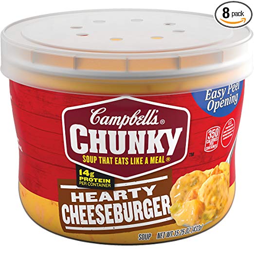 Campbell's Chunky Soup, Hearty Cheeseburger, 15.25 oz. (Pack of 8)