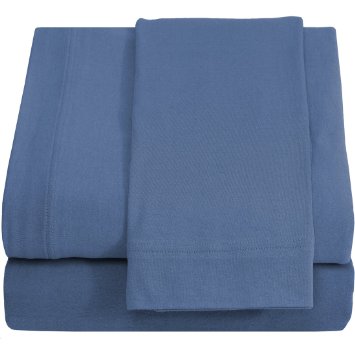 Ivy Union® 100% Cotton Jersey Sheet Set Twin Extra Long - Twin XL (Coronet Blue)