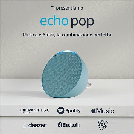 Ti presentiamo Echo Pop | Altoparlante intelligente Wi-Fi e Bluetooth, compatto e dal suono potente, con Alexa | Verde petrolio