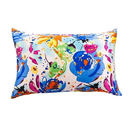 Tim & Tina 100% Pure Mulberry Luxury Silk Satin Pillowcase,Good for Skin and Hair (Toddler/Travel(14" 19"), Colorful)