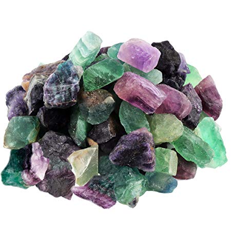 rockcloud 1 lb Natural Crystals Raw Rough Stones for Cabbing,Tumbling,Cutting,Lapidary,Polishing,Reiki Crytsal Healing,Fluorite