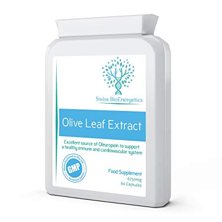 Olive Leaf Extract 450mg (6750mg Whole Leaf Equivalent) 60 Capsules – Containing an Exceptional 20% Active Oleuropein