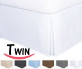 Utopia Bedding Pleated Bed Skirt 100 Combed Cotton 15 Drop Finest Quality Long Staple Fiber - Durable Comfortable and Abrasion Resistant  Quadruple Pleated Design Cotton Blended Fabric Platform Allows for Natural Draping Twin White OEKO-TEX Standard 100 Certified Product