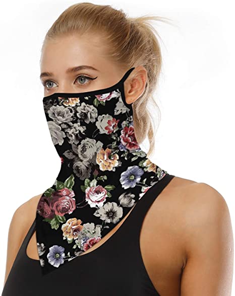 Dust Mask Mouth Cover for Outdoors Running Cycling Hiking Motorcycle Bandana Ear Loops Face Cover Face Scarf Neck Gaiter