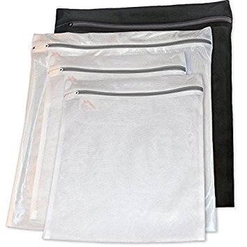 Medaa Mesh Premium Laundry Bags for Pants /Socks /Silk Stockings/Wacoal/ Underwear/Bra/Wash Mesh Bag/Case ,Set of 4 (2 Medium Wash Bags & 2 Large Wash Bags)