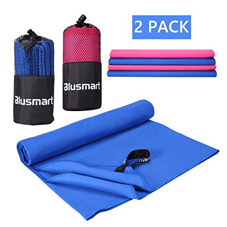 Microfiber Travel Sports Towel-Antibacterial Dry Fast Soft Lightweight AbsorbentampUltra Compact-Perfect for Camping Gym Beach Bath Yoga Backpacking Fitness Gift BagampCarabiner