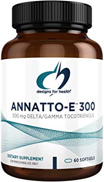 Designs for Health Annatto-E 300, Revolutionary New Vitamin E - Delta & Gamma Tocotrienols, Tocopherols-Free Vitamin E Wellness Supplement - Non-GMO and Gluten Free (60 Softgels)