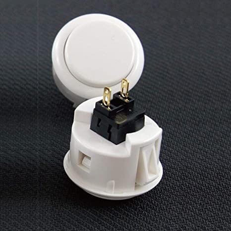 Sanwa 2 pcs OBSF-30 Original Push Button 30mm - for Arcade Jamma Video Game & Arcade Joystick Games Console (White) S@NWA