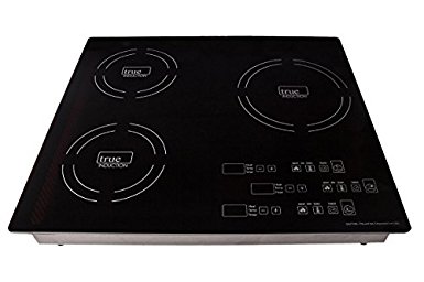 True Induction TI-3B  Energy Efficient Induction Cooktop, Three Burner Counter Inset, Black