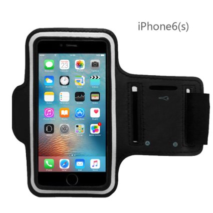 iPhone 6, 6S Sports Armband - Bundle with Screen Protector, Reflective Strip, Water Resistant, Running, Exercise, Gym Sportband - Armband with Key Holder iPhone 6, 6S iPhone 5/5C/5S - 4.7 Inch