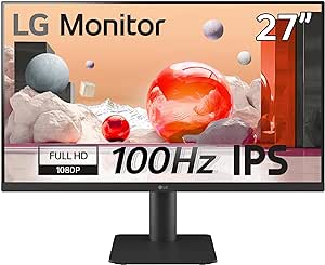 LG 27MS550-B 27 inch IPS FHD (1920x1080) 100Hz 5ms Reader Mode Tilt/Height Adjustable Stand Built in Speaker Borderless Design OnScreen Control Black Stabilizer DAS Crosshair HDMI Black