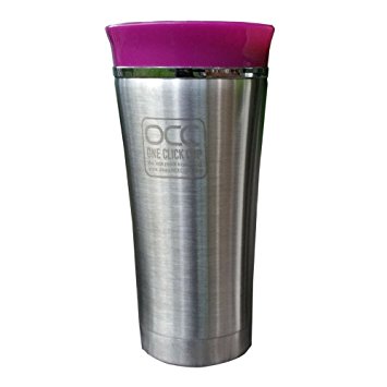 Premium TRAVEL MUG - Coffee edition - Leak Proof - 5 Year Guarantee - One Click, One Handed Operation - Dishwasher Safe - Vacuum-insulated Stainless Steel - 4 Colours - MICRO TORCH (250 ml Purple)