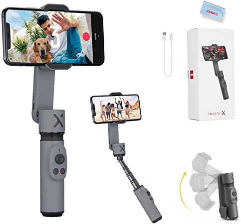 Zhiyun Smooth X Smartphone Gimbal Stabilizer for iPhone 11 Pro Xs Max Xr X 8 Plus 7 6 SE Android Samsung Galaxy S10 Huawei Vivo Cell Phone Vlog Kit Extendable Selfie Stick for YouTube TIK Tok Video
