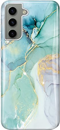 luolnh Galaxy S23 Case,Samsung Galaxy S23 Case Marble Brilliant Cute Design Shockproof Soft Silicone Rubber TPU Bumper Cover Skin Phone Case for Samsung S23 5G-Abstract Mint