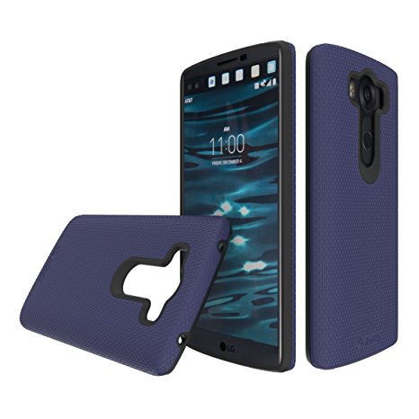 LG V10 case, Toiko [X-Guard] [Dark Blue]. A sturdy, beautiful, protective case made of two layers perfect fit for LG V10 2015 mobile phone case (TK113112).