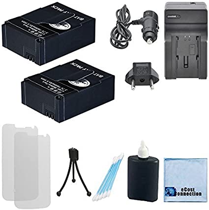 2 GoPro Hero3, Hero3  High-Capacity Replacement Batteries AHDBT-201, AHDBT-301, AHDBT-302   AC/DC Turbo Charger with Travel Adapter   Complete Deluxe Starter Kit for GoPro Hero 3 Camera