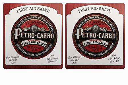 J.R.Watkins Petro-Carbo Medicated First aid salve 4.37 oz (Two Pack)